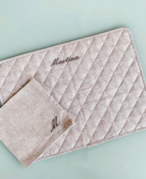 TOVAGLIETTA AMERICANA TRAPUNTATA PERSONALIZZATA + TOVAGLIOLO