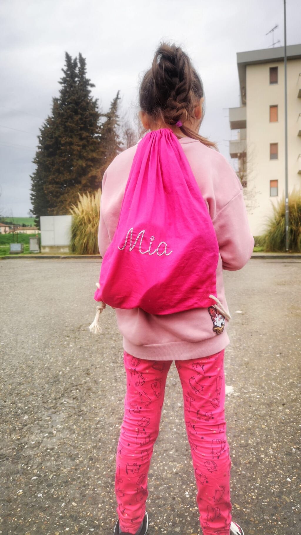 Sacca Zainetto Asilo Personalizzato In Cotone Made In Italy - 37x42 Cm - 5
