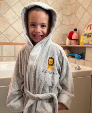 Accappatoio Bambini in Spugna Personalizzato con disegno e nome